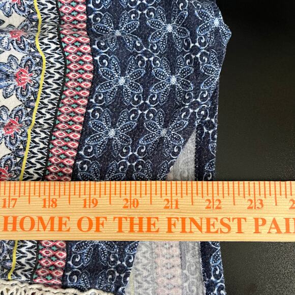 Maurices Women's Tank 2/XL Blue Bohemian Coastal Flowy Floral Crochet Cottage - Picture 5 of 8